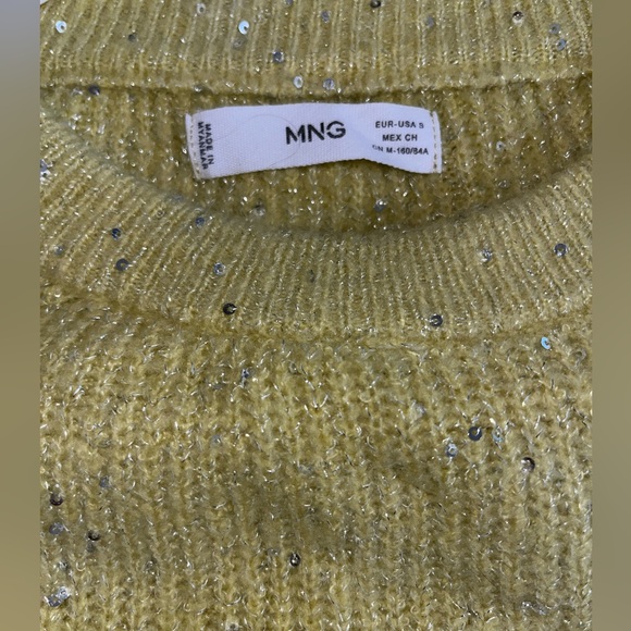 Mango yellow and silver thread and small sequin sweater - Picture 9 of 10